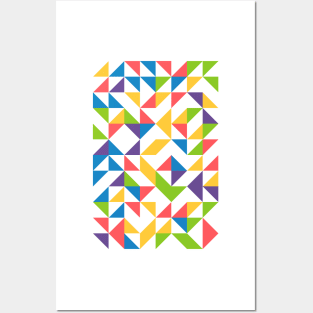 Creative Geometric Colourful Triangle Pattern #16 Posters and Art